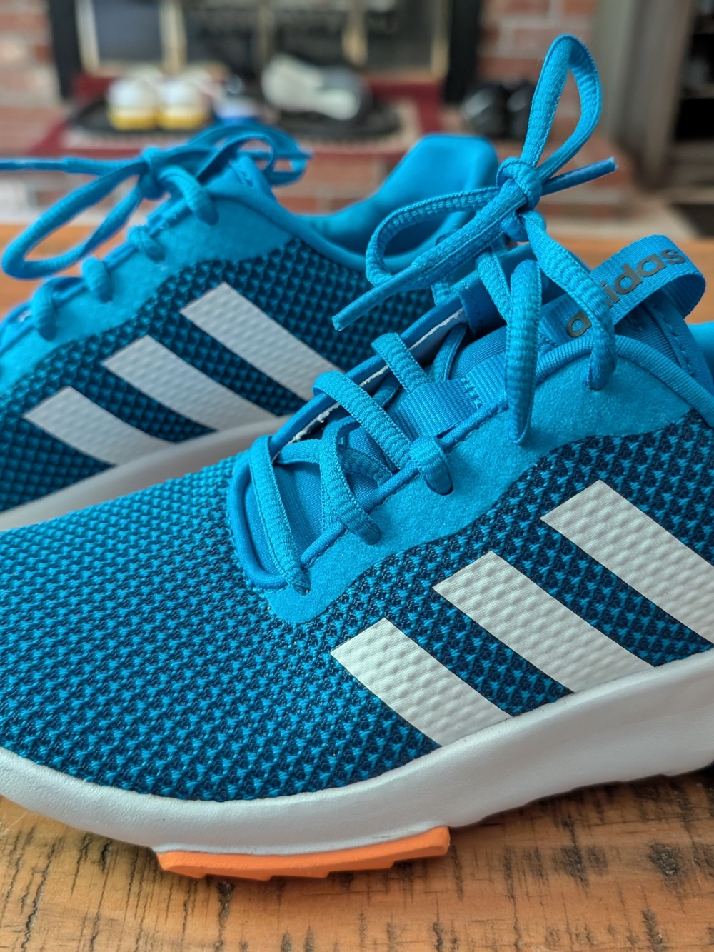 adidas Kids Bright Blue Lace-Up Sneakers with White Stripes